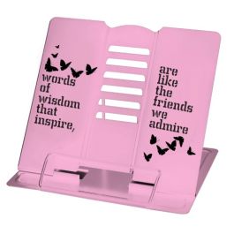Mini Metal Book Stand Pink "Words Of Wisdom"