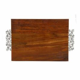 Emanuel Wood Challah Board with Laser Cut Handles - Pomegranates