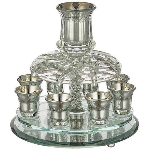 Crystal Wine Divider with 8 Small Cups