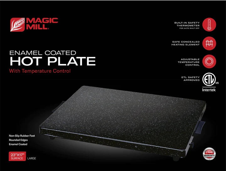  Magic Mill Hot Plate w/ Adjustable Temp Control - Large
